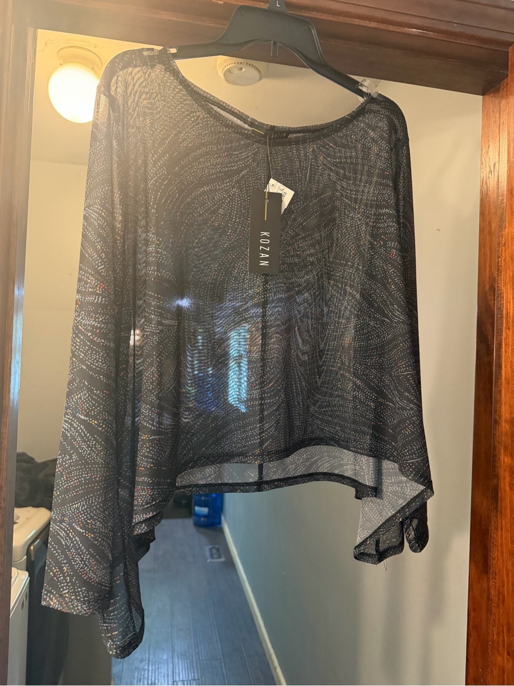 Kozan Sheer Black Top with Multicolor Metallic Specks